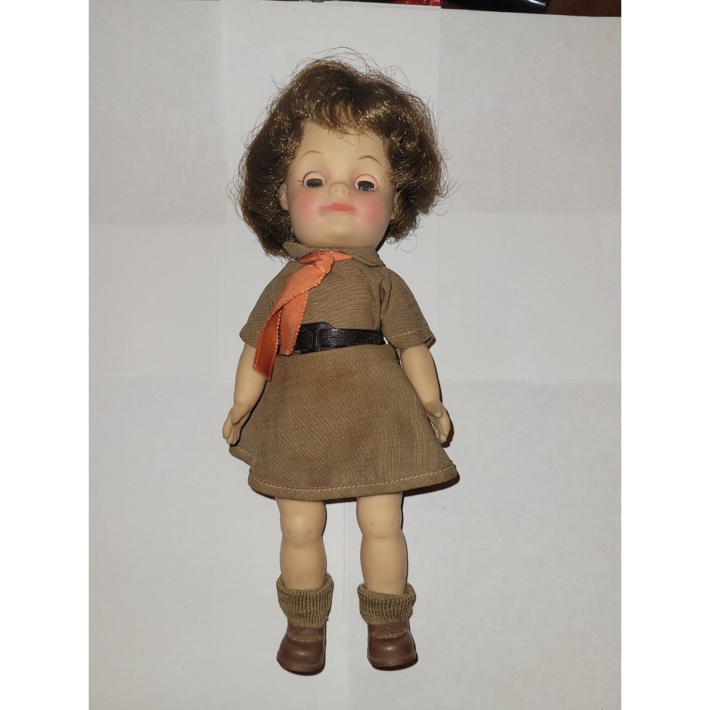 8" Vintage Effanbee Fluffy Brownie Girl Scouts 1965 All Original Brunette #S